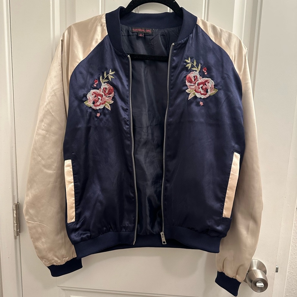 Material Girl Bomber Embroidered Jacket